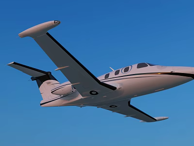 White Passenger Jet Flying In Clear Blue Sky With Sleek Wings And Windows 3d model