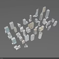 Modern Urban Building Complex With Diverse High Rise And Low Rise Architectural Structures 3d model