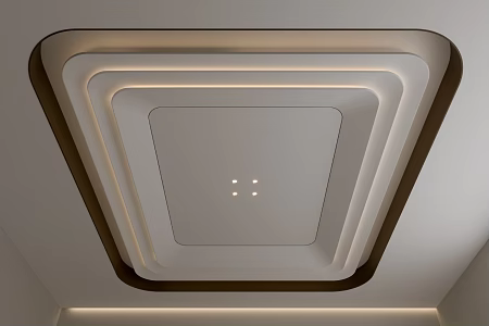 Modern Ceiling Rounded Ceiling Gypsum Laminates Ceiling Narrow Side Anti-glare Downlight 3d model