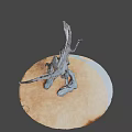 Game And Movie Dinosaur Character With Open Mouth Fierce Posture Sharp Teeth