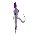 Mysterious Game Movie Character with Purple White Body Long Tail and Slender Limbs