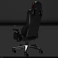 Ergonomic Black Red Office Chair With Padded Backrest Cushioned Seat And Wheels