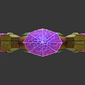 Fantasy Decorative Sword With Pink Gemstones Golden Accents And Blue Blade