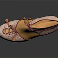 Stylish Women's Dance Shoes with Pink Patterned Upper Orange Insole and Red Heel