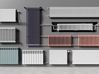 Modern heating pipe radiator combination 3d model