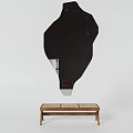 Modern Woven Ottoman With Wooden Structure And Textured Surface For Home Decor