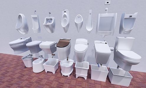 Toilet Mop Pool Urinal 3d model