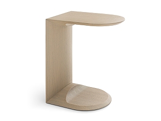 Solid wood side table 3d model