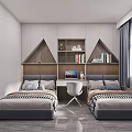 Modern Living Dining Room With Grey Sofa Round Rug TV Wall Plants And Wooden Shelves
