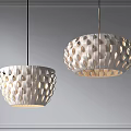 Modern White Pendant Lights With Hollow Pattern Design For Interior Decor 3d model