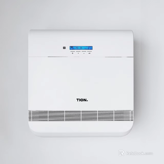 TION White Air Purifier With Digital Display And Wall Mounted Grille Design 3d model 