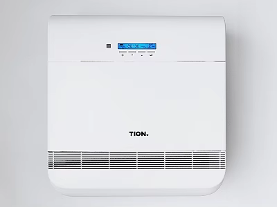 TION White Air Purifier With Digital Display And Wall Mounted Grille Design 3d model