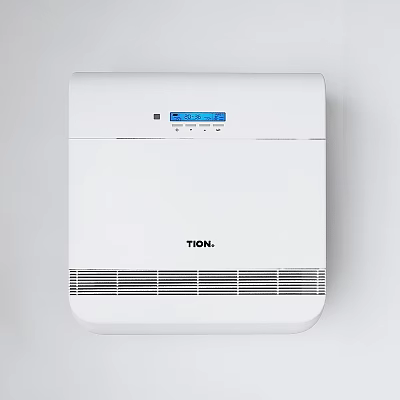 TION White Air Purifier With Digital Display And Wall Mounted Grille Design 3d model
