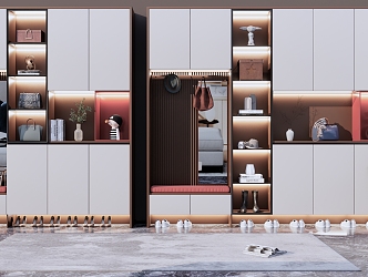 Modern shoe cabinet shoe cabinet combination 3d model