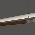 Modern Long Pendant Light With Wooden And Metal Frame Warm Illumination Design
