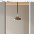 Modern Metallic Pendant Light With Sleek Hemispherical Design In Neutral Interior 3d model