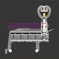 Industrial Equipment With Transparent Protective Shield Mobile Wheels Control Panel And Flexible Hose