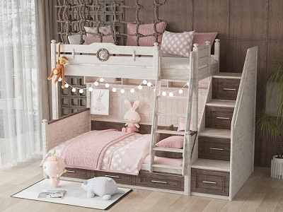 Modern Bed Bunk Bed 3d model