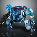 Modern robot police mecha machine combat police machine warrior 3d model