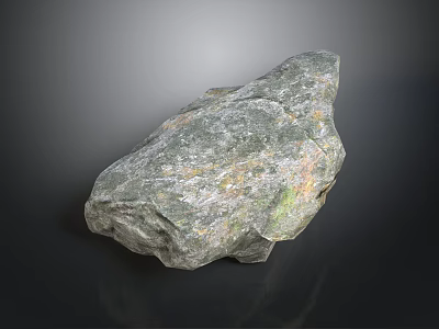 Natural Rock With Green And Brown Surface Texture On Dark Background 3d model
