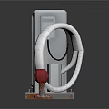 MITAGE X Air Conditioner Outdoor Unit With White Body Ventilation Grille Connected Hose Red Valve
