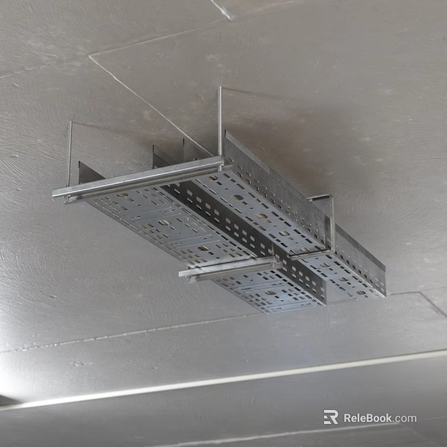 Industrial Perforated Metal Ceiling Mounted Support Brackets Structure For Building Construction Applications 3d model 