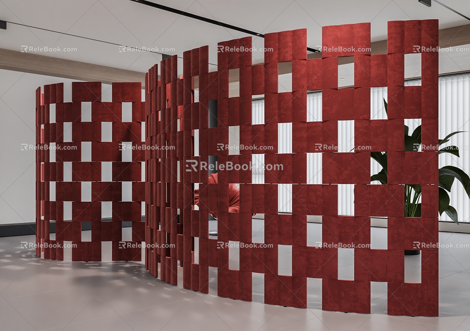 Special-shaped screen partition 3d model