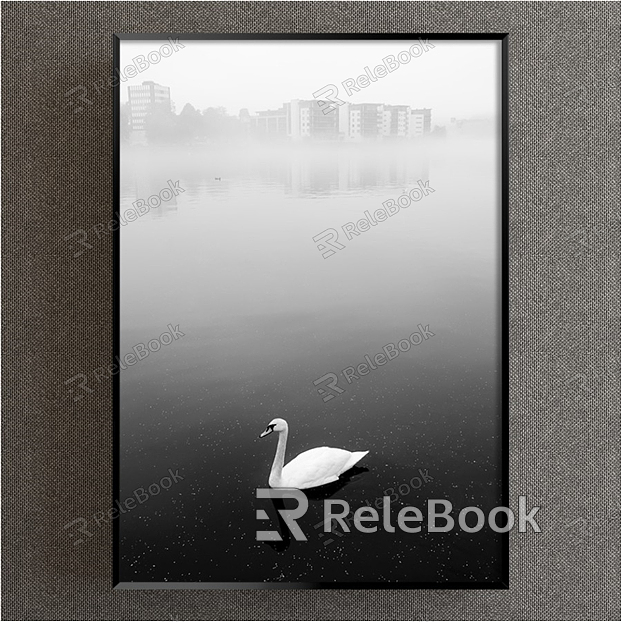 Modern Animal Painting Simple Grey Bedroom Landscape Decorative Painting model