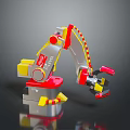 FANUC Industrial Robot Arm With Red Yellow Gray Mechanical Structure And Gripper
