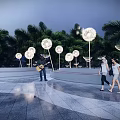 Modern Dandelion Theme Frame Dandelion Art Device Rest Seat Outdoor Gallery Frame Illuminating Gallery Frame Interactive Device Internet Celebrity Gallery Frame Environmental Design Art 3d model