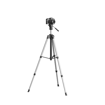 Professional Office Appliances With Adjustable Tripod And Digital Camera For Workspace 3d model