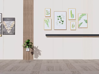 Modern decorative painting combination 3d model