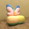 Cute Butterfly Shaped Single Seater Sofa With Pink Blue Wings And Yellow Green Seats