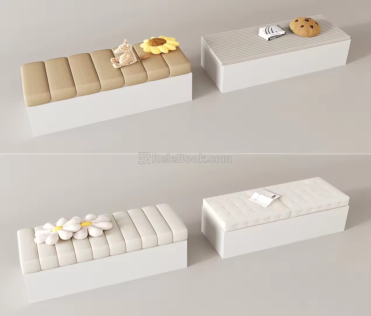 Bay window cushion 3d model