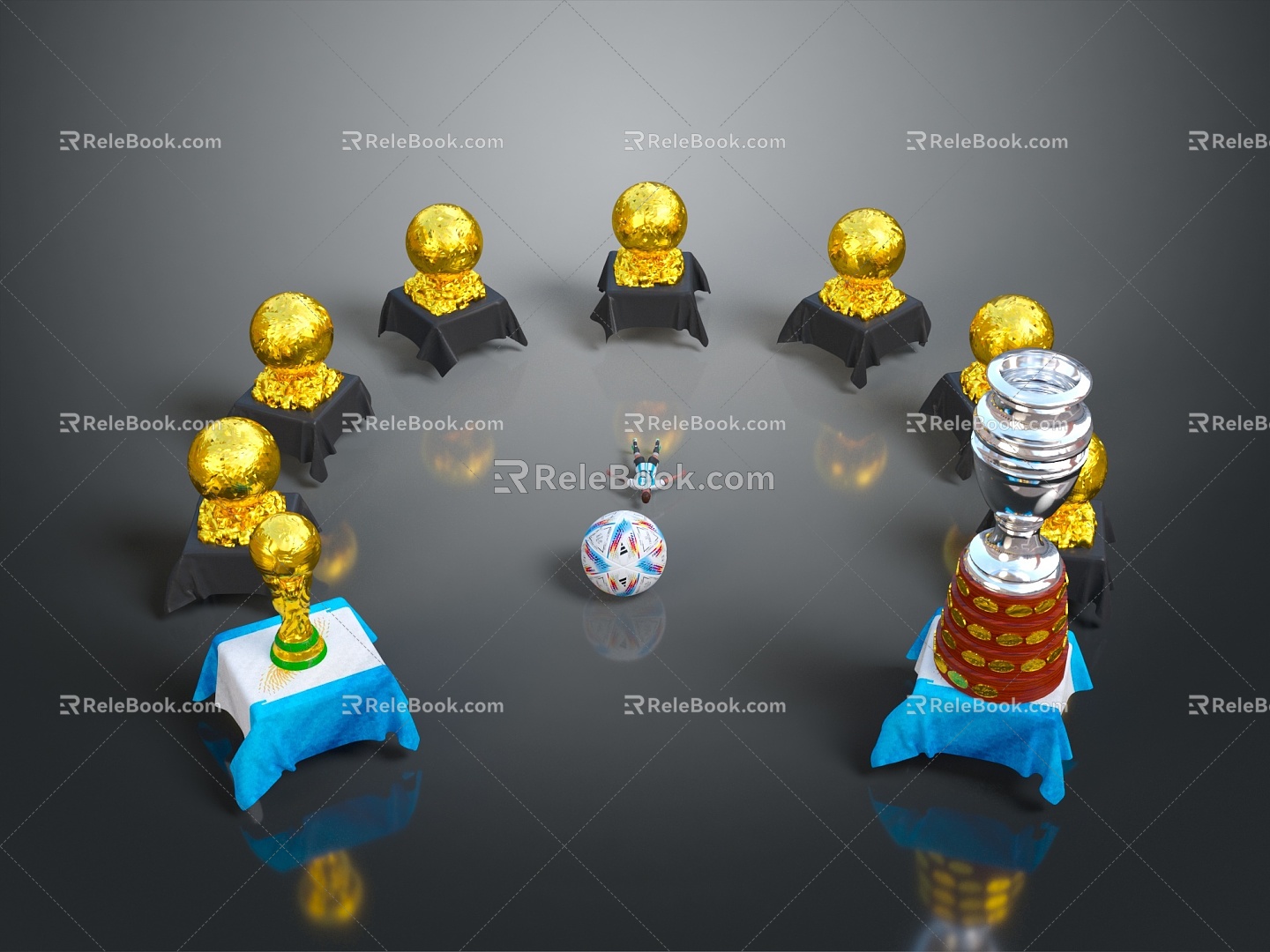 Hyundai Trophy World Cup Champions Trophy Gold Cup 3d model