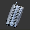 Light Blue Toiletry Bag With Double Zippers And Fabric Material For Travel Storage