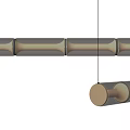 Modern Transparent Cylinder Pendant Light With Brass Accents And Hanging Design