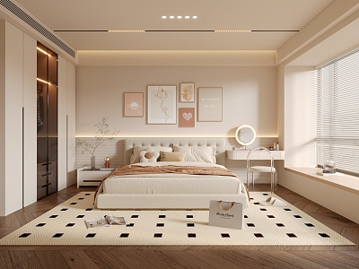 Cream wind bedroom 3d model