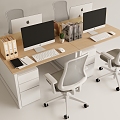 Simple office desk and chair combination 3d model