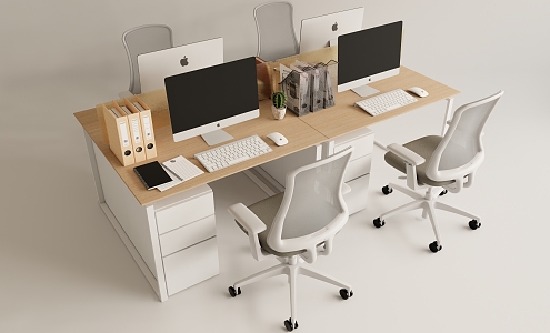 Simple office desk and chair combination 3d model