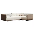 Modern Corner Sofa Upholstery In Different Tones With Soft Cushions And Sleek Design