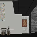 Modern Luxury Clubhouse Lobby Design With Chandelier Marble Floor Staircase And Decorative Paintings Table Stools