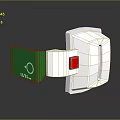 Computer Hardware Module Featuring Green Panel 11th Gen Logo Arrow Symbol White Body Red Button 3d model