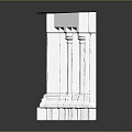 White Decorative Column Featuring Classical Design Ornate Base And Crown Molding Details