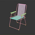 Modern White Leisure Chair With Metal Frame And Geometric Pattern Backrest