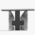 Modern Geometric Base Console Table With Textured Panel For Entryway And Living Room 3d model
