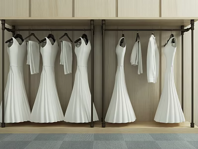 Modern Wedding Dress Clothes dress 3d model