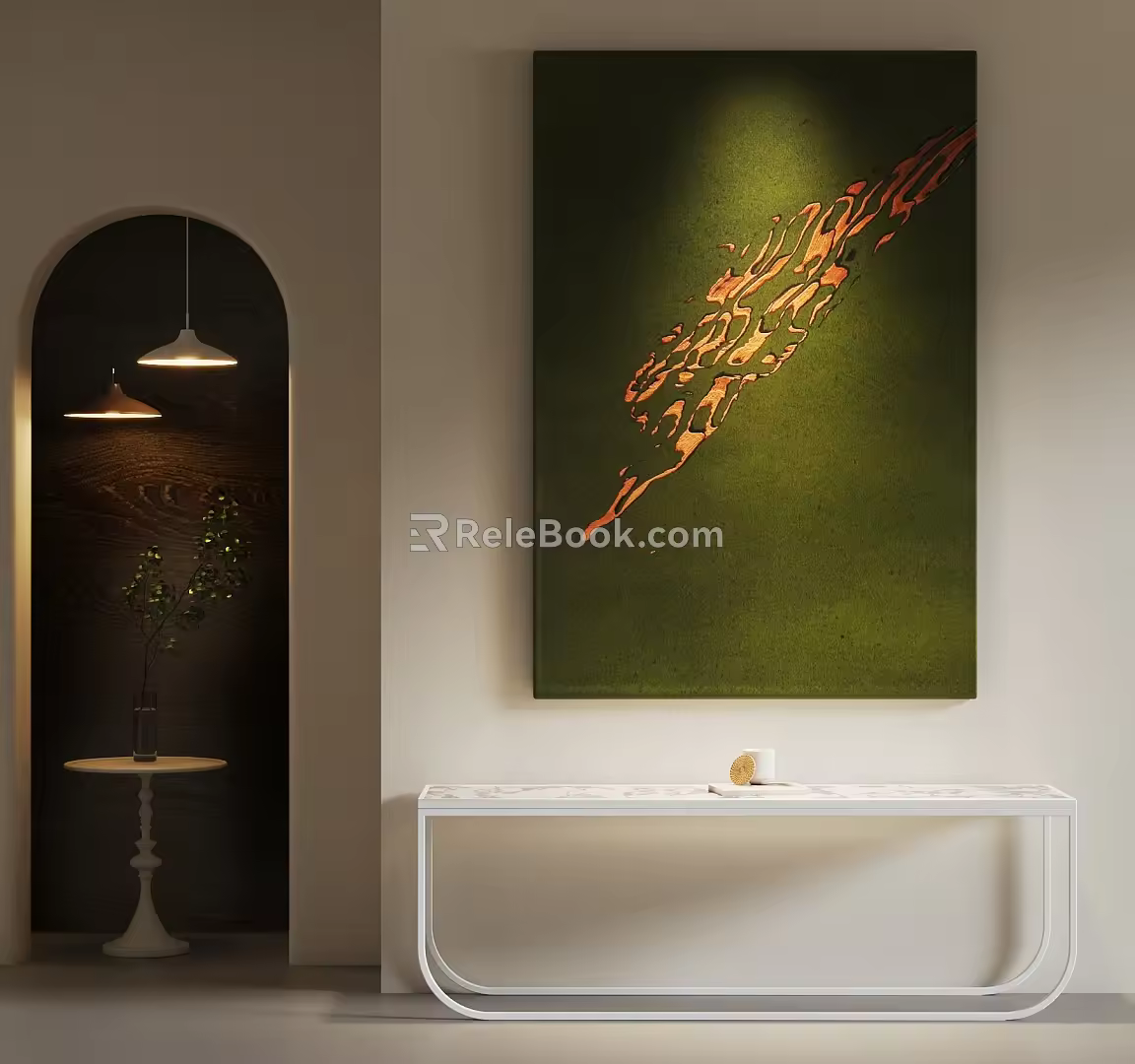 Minimalist Decorative Painting Simple Decorative Painting Abstract Decorative Painting Chandelier Side View 3d model