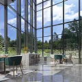 Public rest area Leisure area Reading area Book reading area 3d model