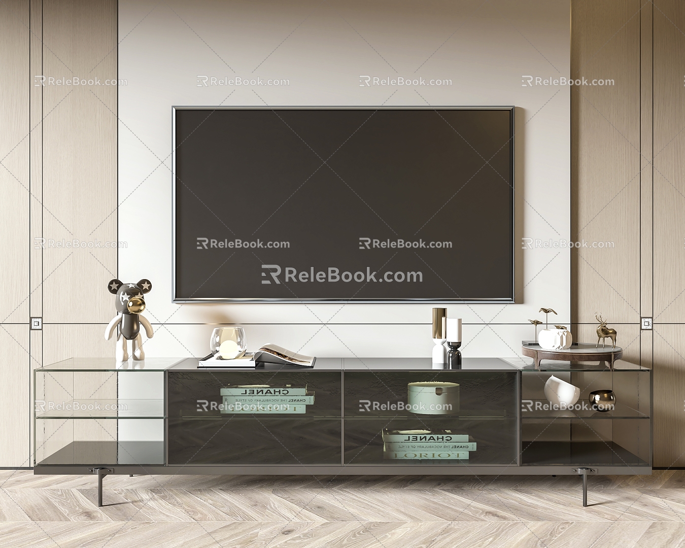 Modern TV Cabinet Glass TV Cabinet Decorative TV Cabinet TV 3d model